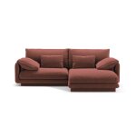 Canap d'angle droit 3 places en velours cuir