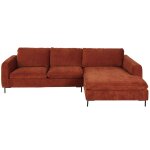 Canap d'angle droit 4 / 5 places orange cureuil