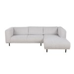 Canap� d'angle droit 4 / 5 places en textile tram� gris clair chin�