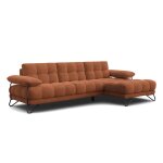 Canap� d'angle droit 4 places, tissu orange