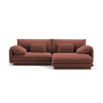 Canap d'angle droit 4 places en velours cuir