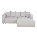 Canapé d'angle droit convertible 3 / 4 places gris clair chiné Canapé d'angle droit convertible 3 / 4 places gris clair chiné