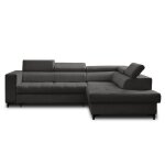 Canapé d'angle droit convertible 5 places en tissu gris foncé Canapé d'angle droit convertible 5 places en tissu gris foncé