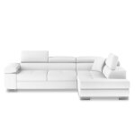 Canap d'angle droit convertible 6 places blanc