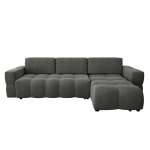 Canapé d'angle droit convertible coffre 5 places gris Canapé d'angle droit convertible coffre 5 places gris