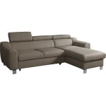 Canap angle droit convertible cuir taupe 5 places