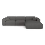 Canapé angle droit convertible dunlopillo 5 places bouclette gris Canapé angle droit convertible dunlopillo 5 places bouclette gris