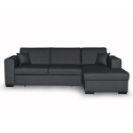 Canapé d'angle droit convertible en simili gris Canapé d'angle droit convertible en simili gris