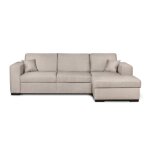 Canap d'angle droit convertible en tissu beige