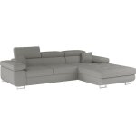 Canapé angle droit convertible velours cottelé gris 5 places Canapé angle droit convertible velours cottelé gris 5 places