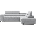 Canapé angle droit convertible velours gris 5 places Canapé angle droit convertible velours gris 5 places