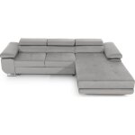 Canapé d'angle droit convertible velours gris 5 places Canapé d'angle droit convertible velours gris 5 places