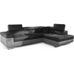 Canapé d'angle droit convertible velours gris foncé / clair 5 places Canapé d'angle droit convertible velours gris foncé / clair 5 places