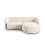 Canapé d'angle droit modulable 3 places en tissu chenille beige clair Canapé d'angle droit modulable 3 places en tissu chenille beige clair