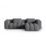 Canap� d'angle droit modulable 3 places en tissu structurel gris