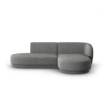 Canapé d'angle droit modulable 4 places en tissu chenille gris foncé Canapé d'angle droit modulable 4 places en tissu chenille gris foncé