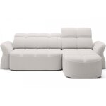 Canap� d'angle droit profondeur r�glable tissu bouclette ivoire