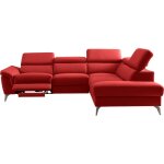 Canap angle droit relax lectrique cuir rouge fonc 5 places