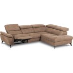 Canapé d'angle droit relax électrique tissu marron 5 places Canapé d'angle droit relax électrique tissu marron 5 places