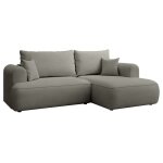 Canap d'angle droit, en tissu chenille easy - clean, gris clair