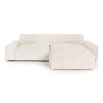 Canapé angle droit velours côtelé xxl crème 220cm Canapé angle droit velours côtelé xxl crème 220cm