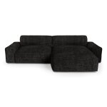 Canapé angle droit velours côtelé xxl noir 220cm Canapé angle droit velours côtelé xxl noir 220cm