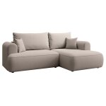 Canap d'angle droit, en velours easy - clean, gris