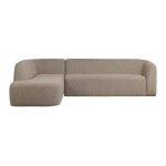 Canap d'angle gauche 3 places en tissu doux naturel