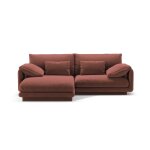 Canap d'angle gauche 3 places en velours cuir