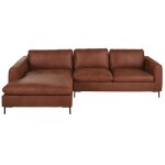 Canapé d'angle gauche 4 / 5 places en cuir recyclé marron Canapé d'angle gauche 4 / 5 places en cuir recyclé marron