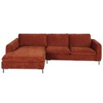 Canap d'angle gauche 4 / 5 places orange cureuil