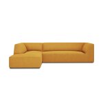 Canap d'angle gauche 4 places en tissu structurel jaune