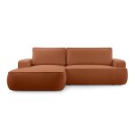 Canap d'angle gauche 4 places en tissu textur terracotta