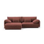 Canap d'angle gauche 4 places en velours cuir