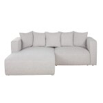Canap d'angle gauche convertible 3 / 4 places gris clair chin