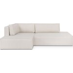 Canapé d'angle à gauche convertible 3 places en tissu beige Canapé d'angle à gauche convertible 3 places en tissu beige