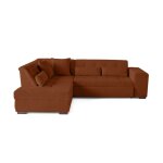 Canap d'angle gauche convertible 5 places en velours ctel