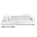 Canap� d'angle gauche convertible 6 places blanc