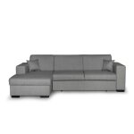 Canapé d'angle gauche convertible en tissu gris clair Canapé d'angle gauche convertible en tissu gris clair
