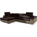 Canap� angle gauche convertible velours chocolat / marron 5 places