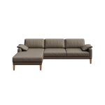 Canap d'angle gauche en cuir naturel brun cdre