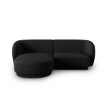 Canapé d'angle gauche modulable 3 places tissu chenille noir Canapé d'angle gauche modulable 3 places tissu chenille noir