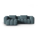 Canap� d'angle gauche modulable 3 places tissu structurel bleu clair