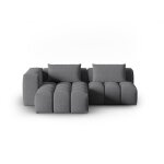 Canap� d'angle gauche modulable 3 places en tissu structurel gris