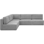 Canap d'angle  gauche modulable 8 places en velours ctel gris