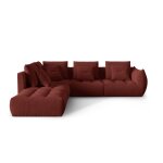 Canapé d'angle gauche modulaire 4 places en tissu structurel rouge Canapé d'angle gauche modulaire 4 places en tissu structurel rouge