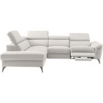Canap angle gauche relax lectrique cuir ivoire 5 places
