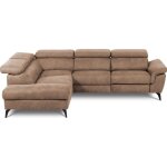 Canapé d'angle gauche relax électrique tissu marron 5 places Canapé d'angle gauche relax électrique tissu marron 5 places