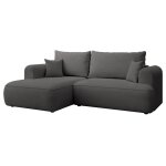 Canap d'angle gauche, en tissu chenille easy - clean, gris fonc