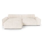 Canapé angle gauche velours côtelé xxl crème 220cm Canapé angle gauche velours côtelé xxl crème 220cm